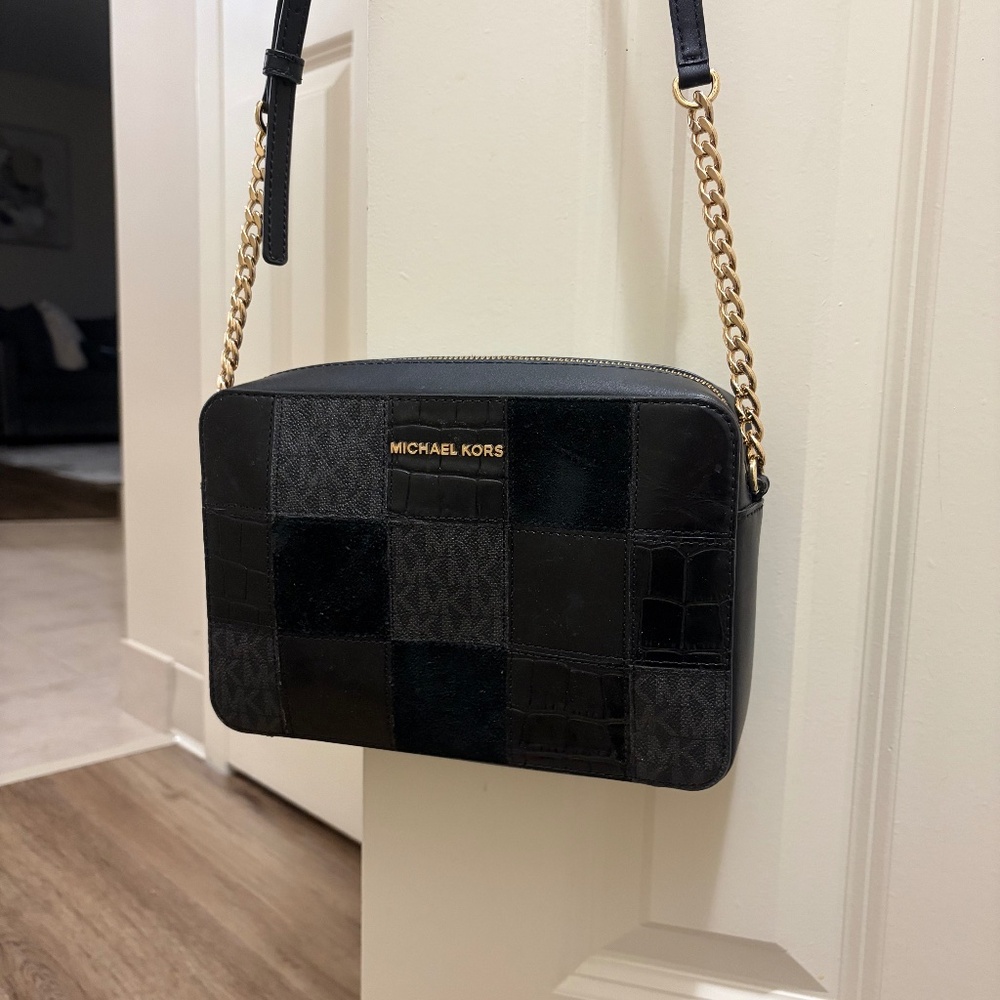 Ginny Medium Woven Leather Crossbody Bag